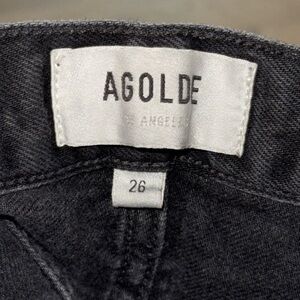 Agolde Black Straight Leg Long Jeans